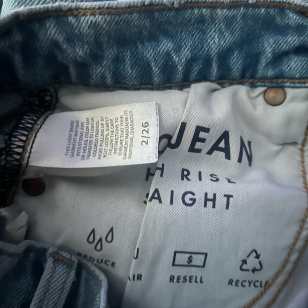Lucky Brand Light Blue Ripped Straight Leg Jeans - Picture 9 of 9